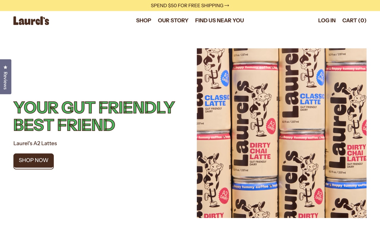 Laurel's storefront home page